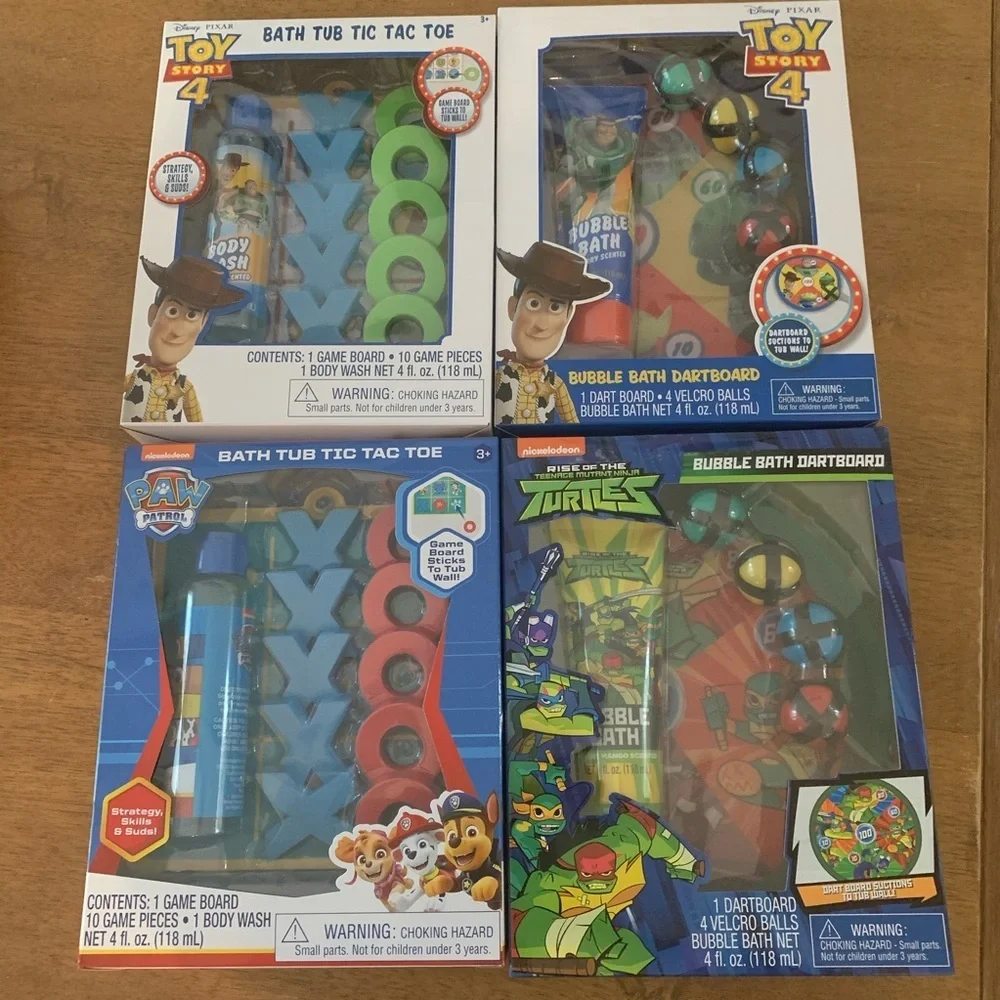 4  nwt kids bathtub  gifts:TMNT, paw patrol, &toy story 4 bubble bath & wash